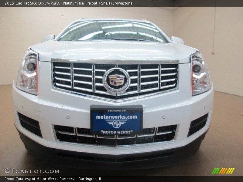 Platinum Ice Tricoat / Shale/Brownstone 2015 Cadillac SRX Luxury AWD