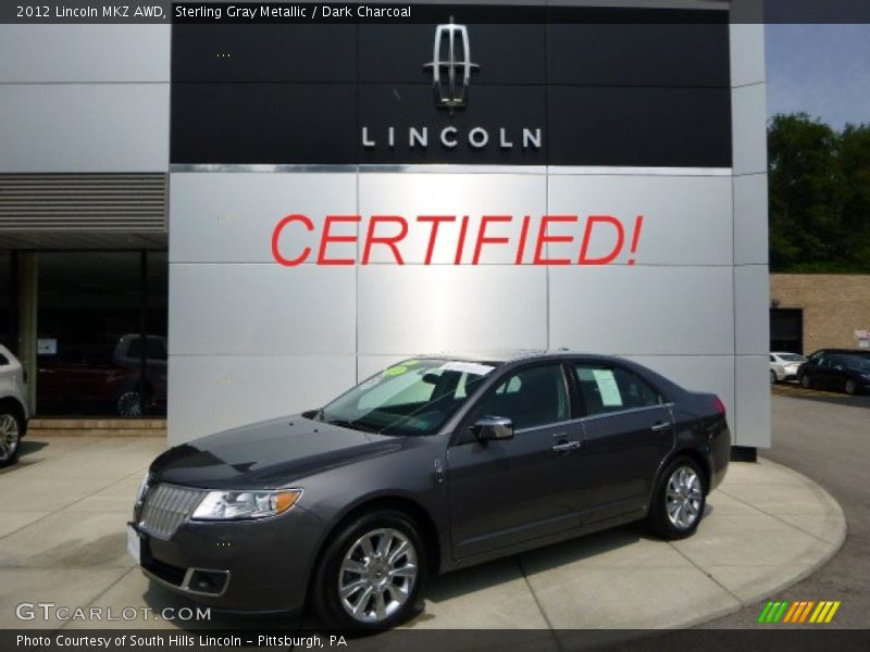 Sterling Gray Metallic / Dark Charcoal 2012 Lincoln MKZ AWD