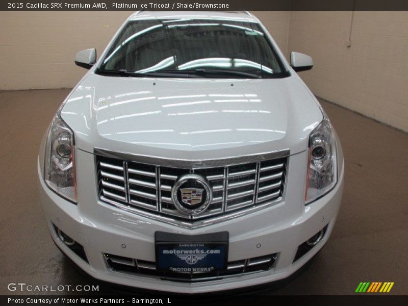 Platinum Ice Tricoat / Shale/Brownstone 2015 Cadillac SRX Premium AWD