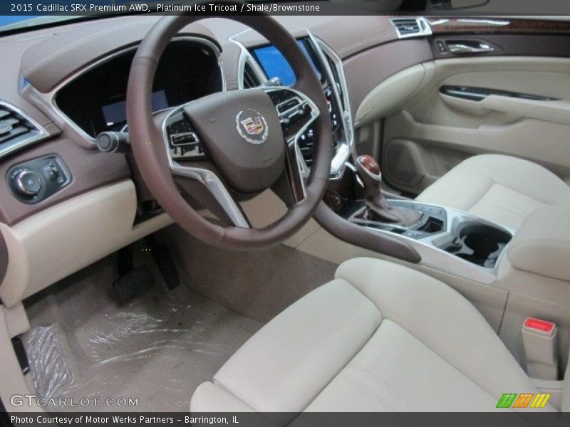 Platinum Ice Tricoat / Shale/Brownstone 2015 Cadillac SRX Premium AWD