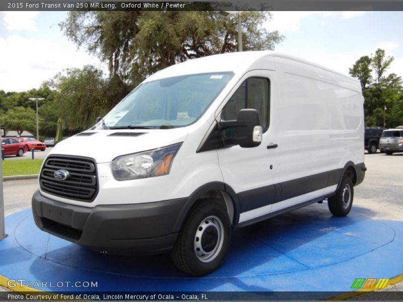 Oxford White / Pewter 2015 Ford Transit Van 250 MR Long