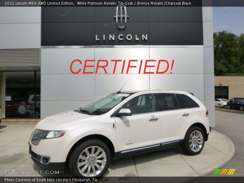 White Platinum Metallic Tri-Coat / Bronze Metallic/Charcoal Black 2012 Lincoln MKX AWD Limited Edition