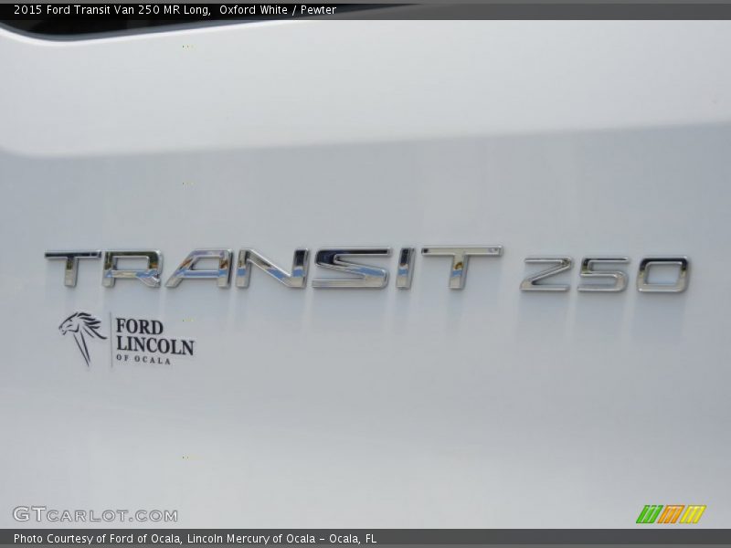 Oxford White / Pewter 2015 Ford Transit Van 250 MR Long