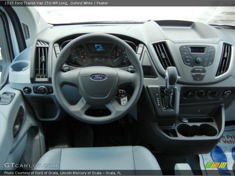 Oxford White / Pewter 2015 Ford Transit Van 250 MR Long