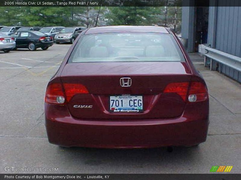 Tango Red Pearl / Ivory 2006 Honda Civic LX Sedan