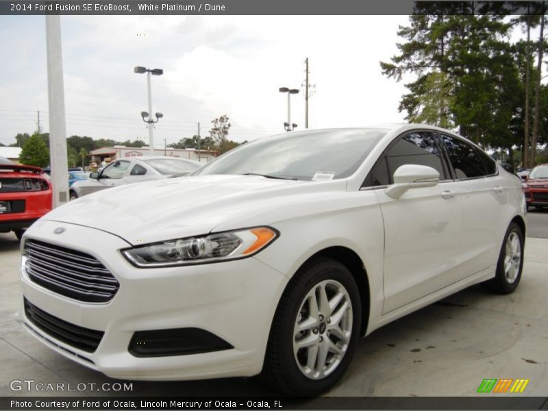 White Platinum / Dune 2014 Ford Fusion SE EcoBoost