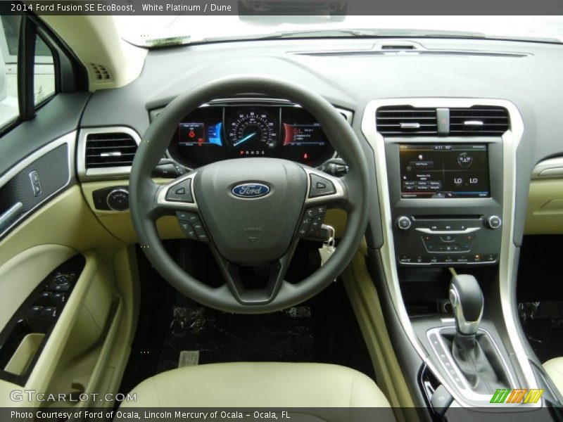 White Platinum / Dune 2014 Ford Fusion SE EcoBoost