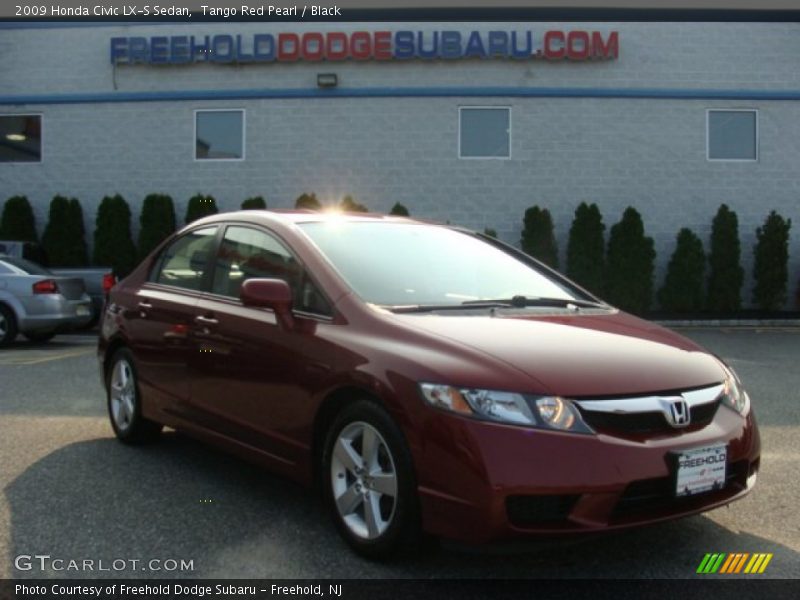 Tango Red Pearl / Black 2009 Honda Civic LX-S Sedan