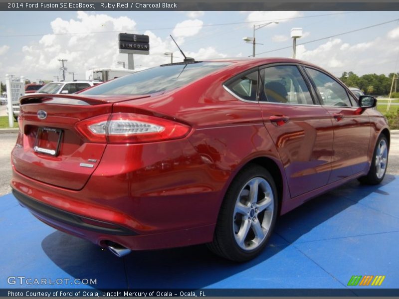 Ruby Red / Charcoal Black 2014 Ford Fusion SE EcoBoost