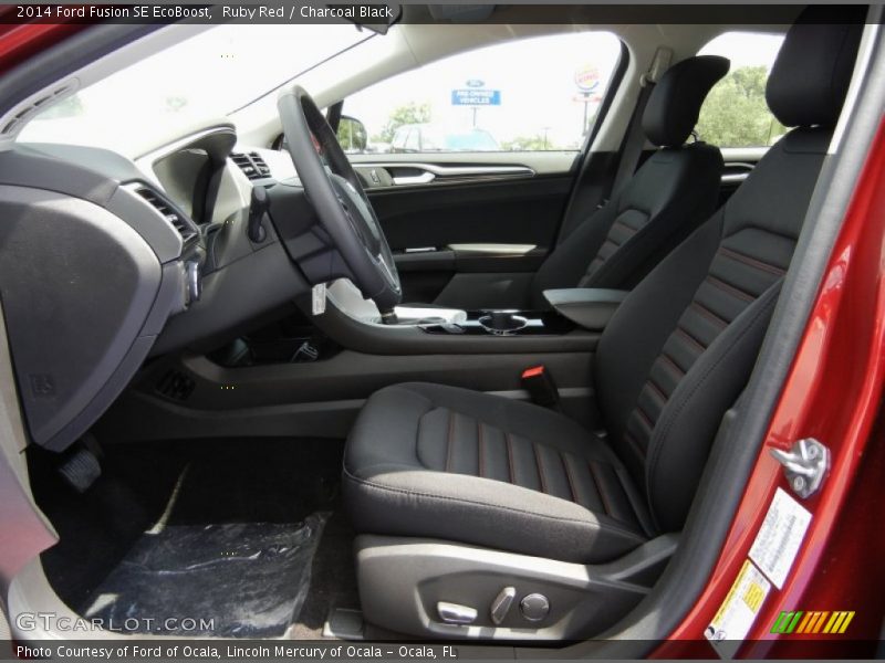 Ruby Red / Charcoal Black 2014 Ford Fusion SE EcoBoost