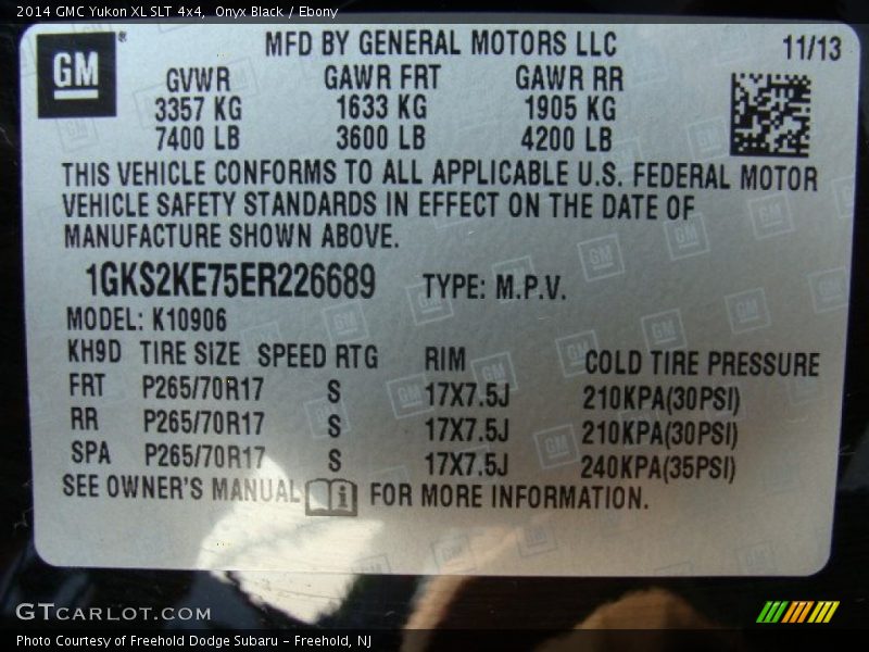 Onyx Black / Ebony 2014 GMC Yukon XL SLT 4x4