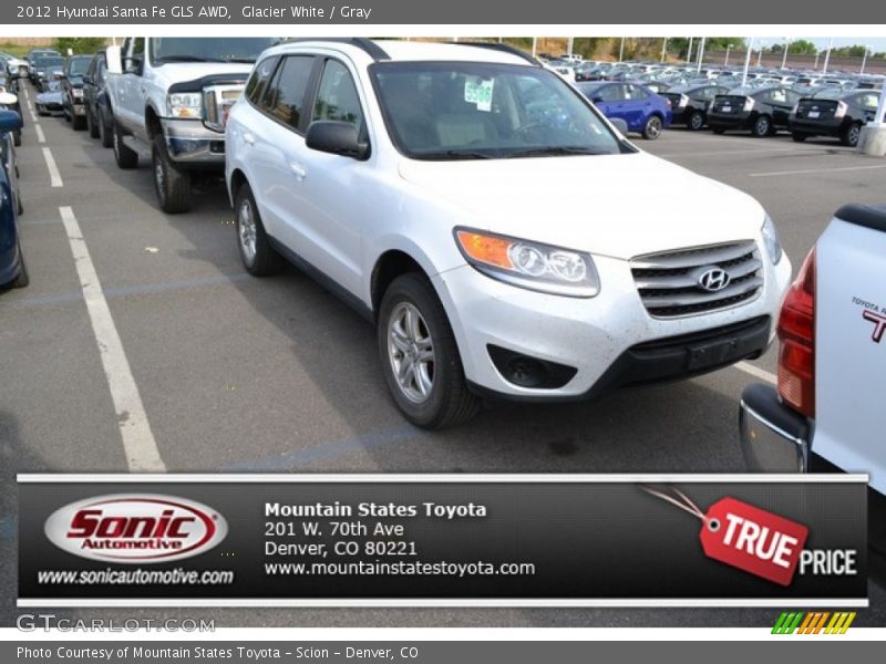 Glacier White / Gray 2012 Hyundai Santa Fe GLS AWD