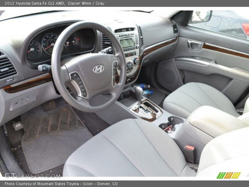 Glacier White / Gray 2012 Hyundai Santa Fe GLS AWD
