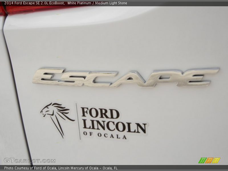 White Platinum / Medium Light Stone 2014 Ford Escape SE 2.0L EcoBoost