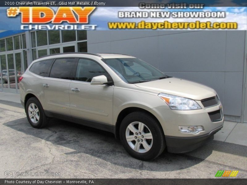 Gold Mist Metallic / Ebony 2010 Chevrolet Traverse LT