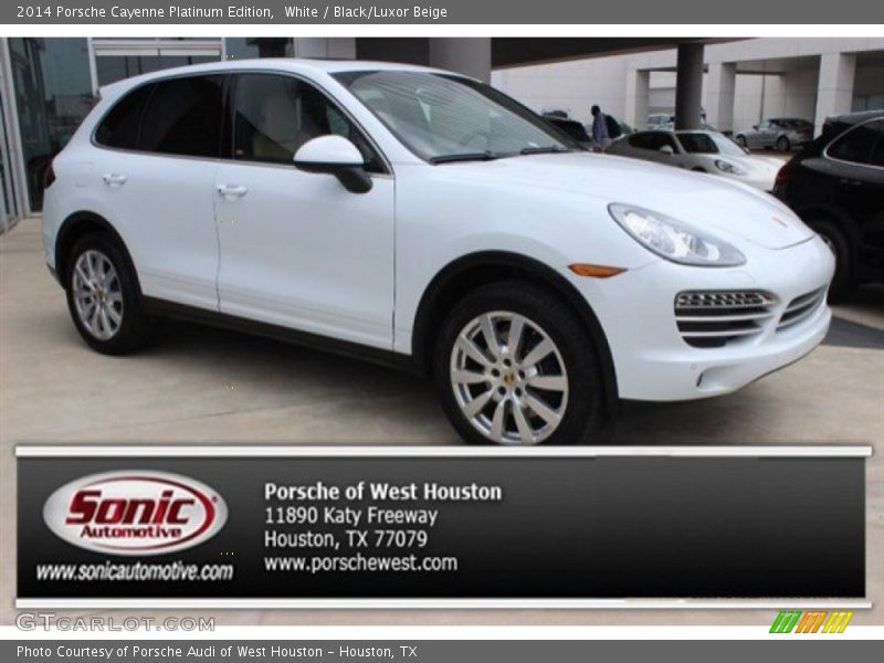 White / Black/Luxor Beige 2014 Porsche Cayenne Platinum Edition