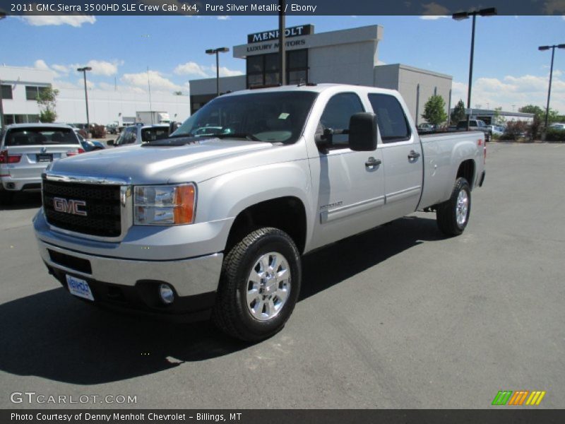 Pure Silver Metallic / Ebony 2011 GMC Sierra 3500HD SLE Crew Cab 4x4