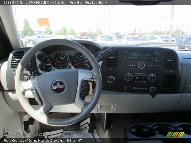 Pure Silver Metallic / Ebony 2011 GMC Sierra 3500HD SLE Crew Cab 4x4