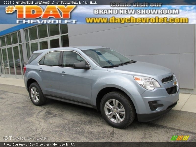 Silver Topaz Metallic / Jet Black 2015 Chevrolet Equinox LS AWD