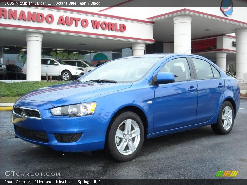 Octane Blue Pearl / Black 2009 Mitsubishi Lancer ES
