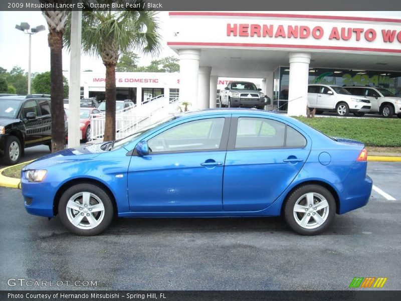 Octane Blue Pearl / Black 2009 Mitsubishi Lancer ES
