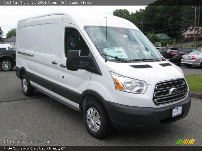 Oxford White / Pewter 2015 Ford Transit Van 250 MR Long
