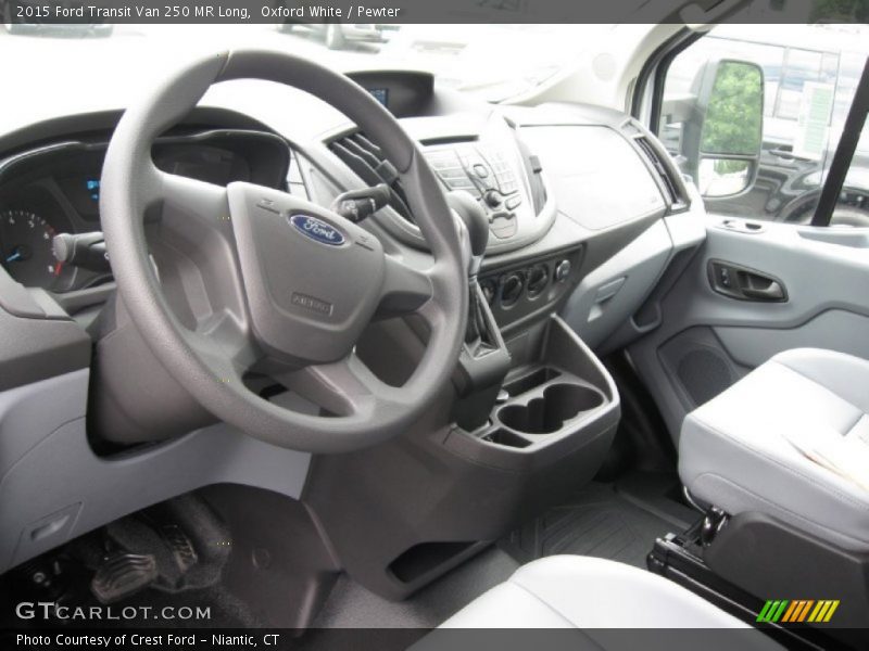 Oxford White / Pewter 2015 Ford Transit Van 250 MR Long
