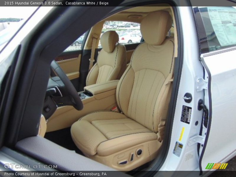 Casablanca White / Beige 2015 Hyundai Genesis 3.8 Sedan