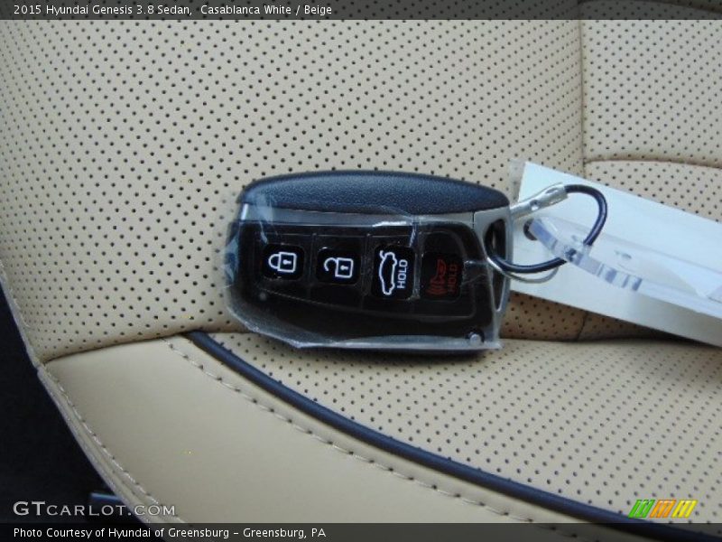 Casablanca White / Beige 2015 Hyundai Genesis 3.8 Sedan
