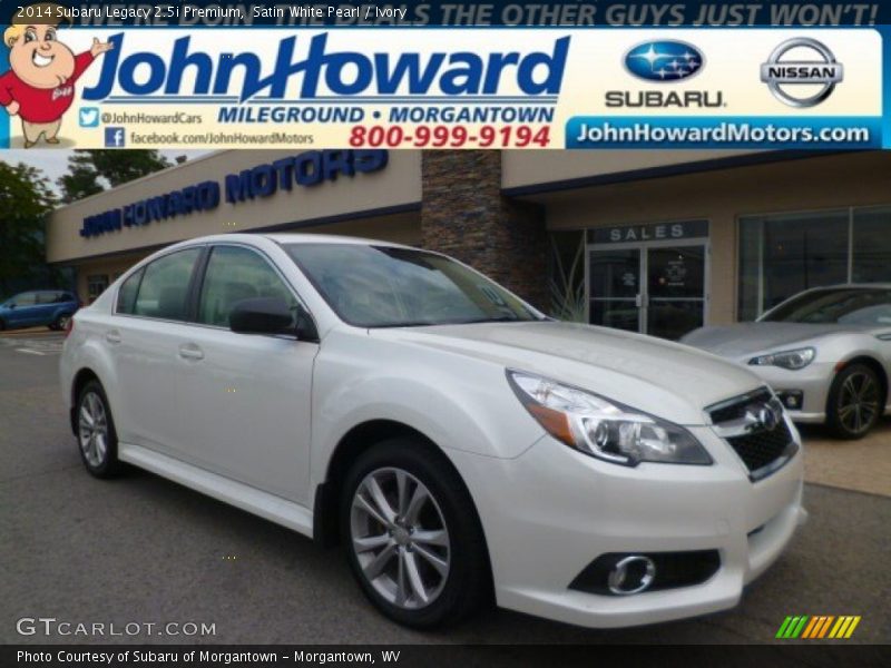Satin White Pearl / Ivory 2014 Subaru Legacy 2.5i Premium