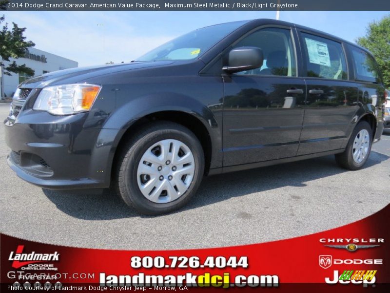 Maximum Steel Metallic / Black/Light Graystone 2014 Dodge Grand Caravan American Value Package