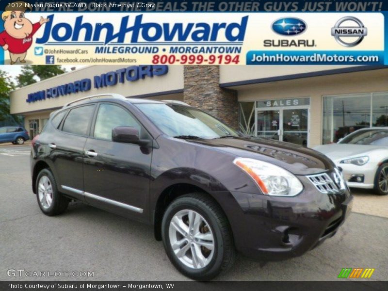 Black Amethyst / Gray 2012 Nissan Rogue SV AWD
