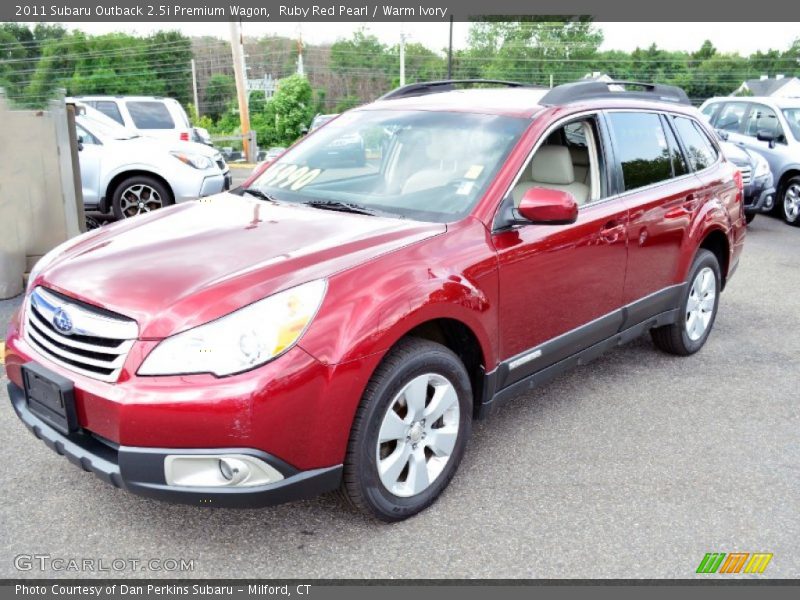 Ruby Red Pearl / Warm Ivory 2011 Subaru Outback 2.5i Premium Wagon