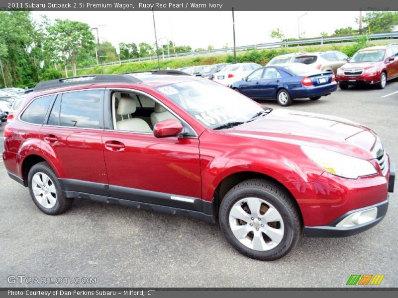 Ruby Red Pearl / Warm Ivory 2011 Subaru Outback 2.5i Premium Wagon