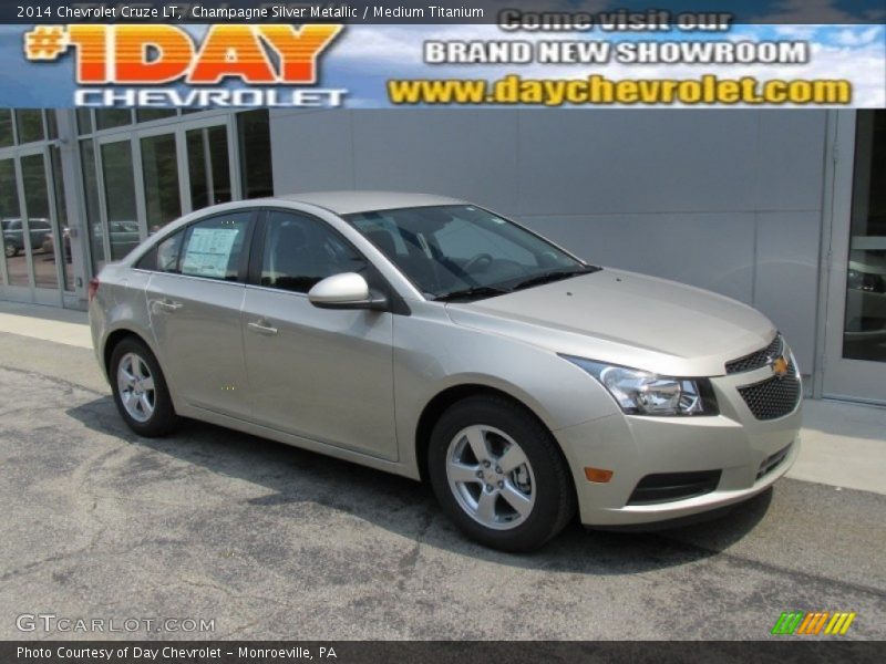 Champagne Silver Metallic / Medium Titanium 2014 Chevrolet Cruze LT