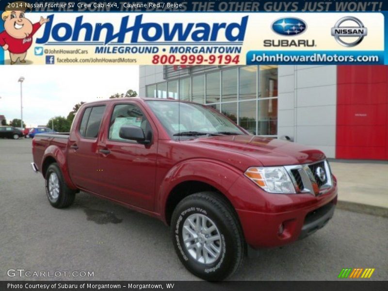 Cayenne Red / Beige 2014 Nissan Frontier SV Crew Cab 4x4