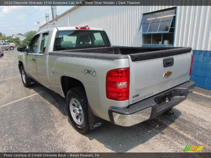 Sheer Silver Metallic / Dark Titanium 2010 Chevrolet Silverado 1500 Extended Cab 4x4