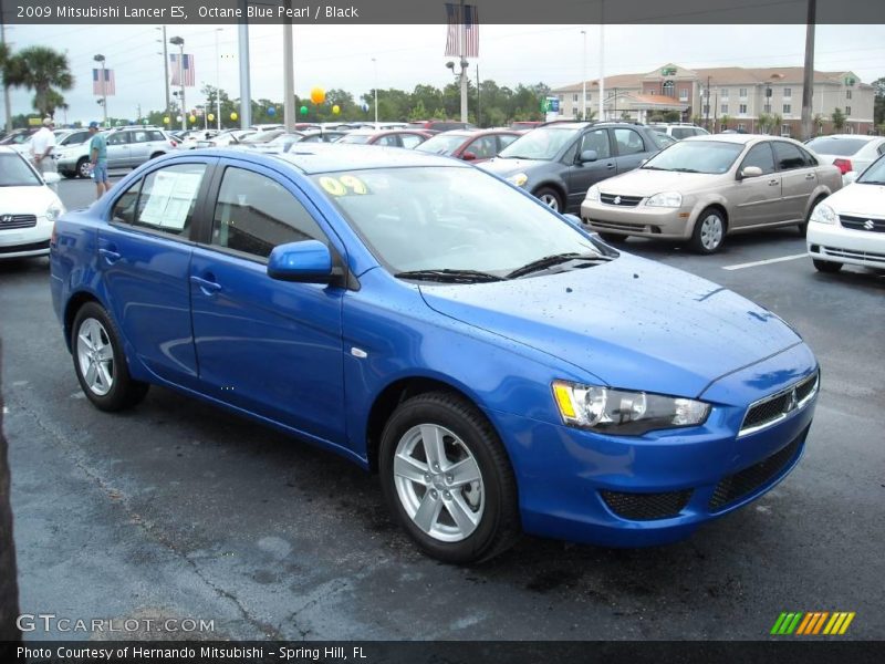Octane Blue Pearl / Black 2009 Mitsubishi Lancer ES