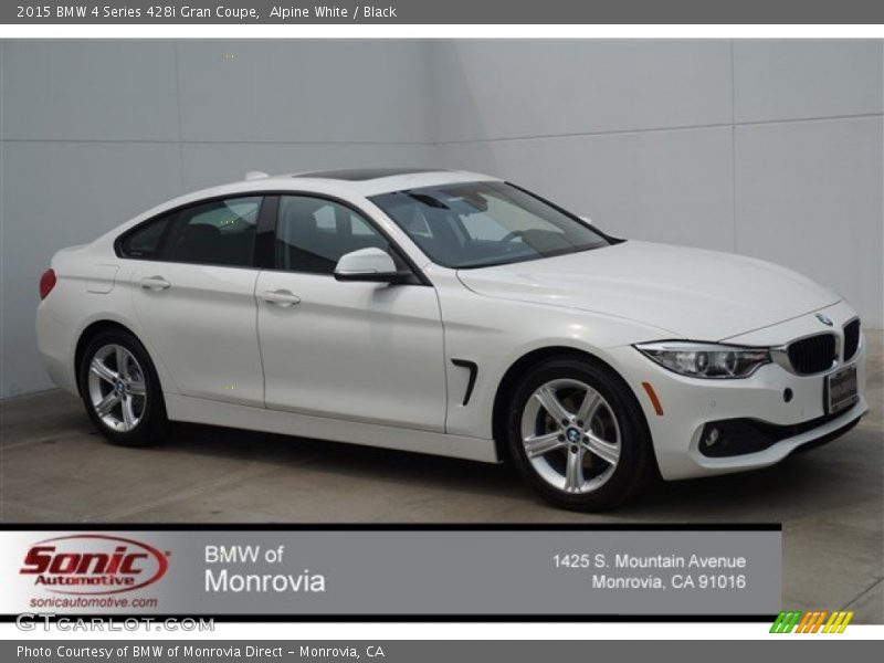 Alpine White / Black 2015 BMW 4 Series 428i Gran Coupe