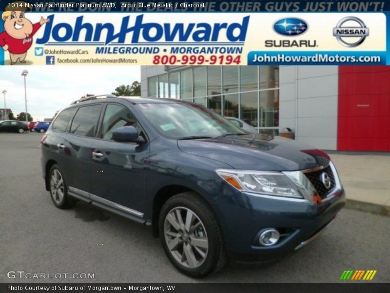 Arctic Blue Metallic / Charcoal 2014 Nissan Pathfinder Platinum AWD