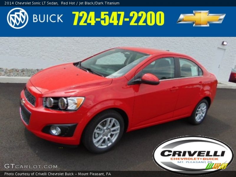 Red Hot / Jet Black/Dark Titanium 2014 Chevrolet Sonic LT Sedan
