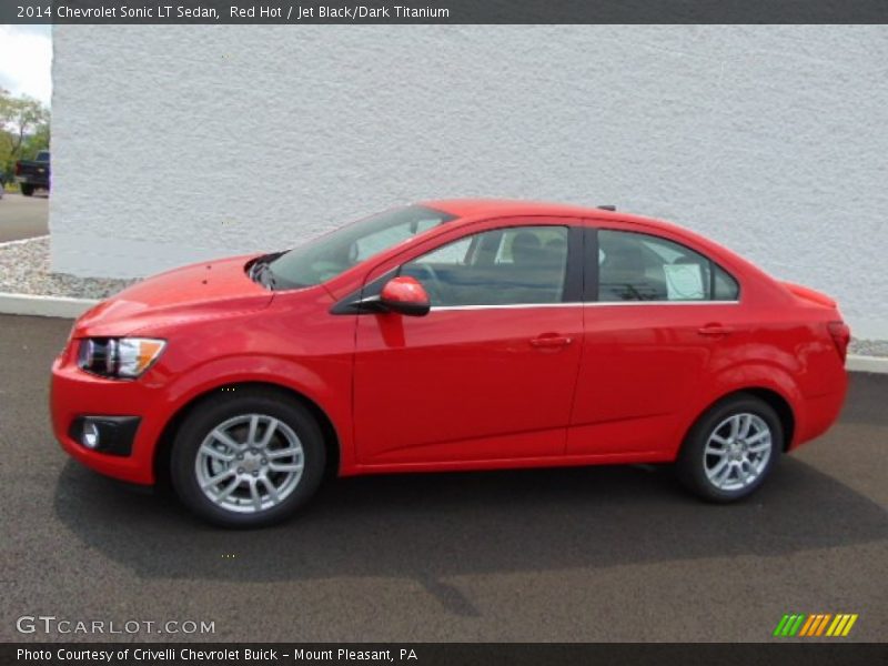 Red Hot / Jet Black/Dark Titanium 2014 Chevrolet Sonic LT Sedan
