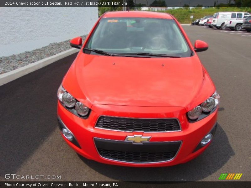 Red Hot / Jet Black/Dark Titanium 2014 Chevrolet Sonic LT Sedan
