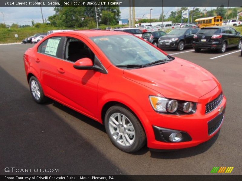 Red Hot / Jet Black/Dark Titanium 2014 Chevrolet Sonic LT Sedan
