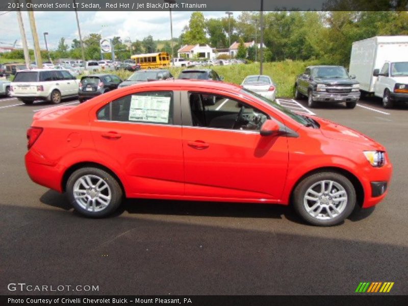 Red Hot / Jet Black/Dark Titanium 2014 Chevrolet Sonic LT Sedan