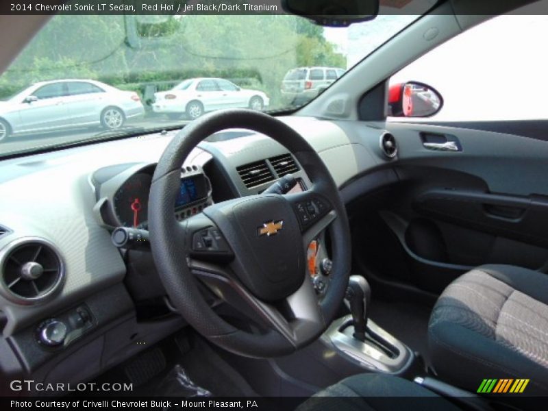 Red Hot / Jet Black/Dark Titanium 2014 Chevrolet Sonic LT Sedan