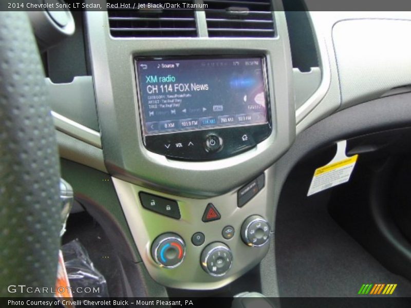 Red Hot / Jet Black/Dark Titanium 2014 Chevrolet Sonic LT Sedan