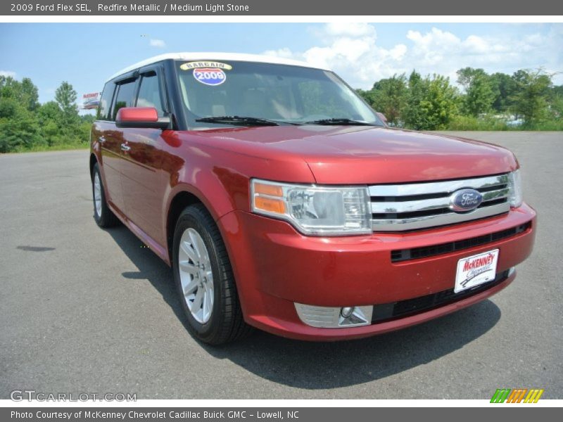 Redfire Metallic / Medium Light Stone 2009 Ford Flex SEL