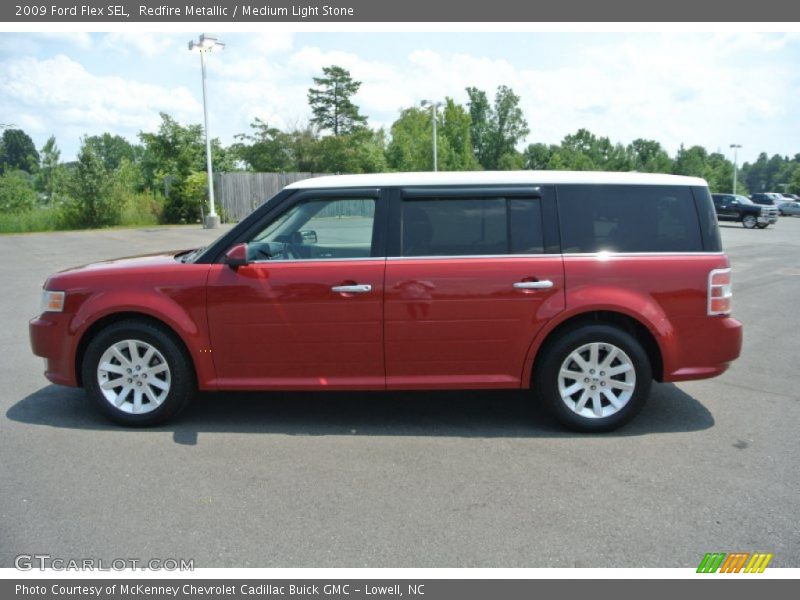 Redfire Metallic / Medium Light Stone 2009 Ford Flex SEL