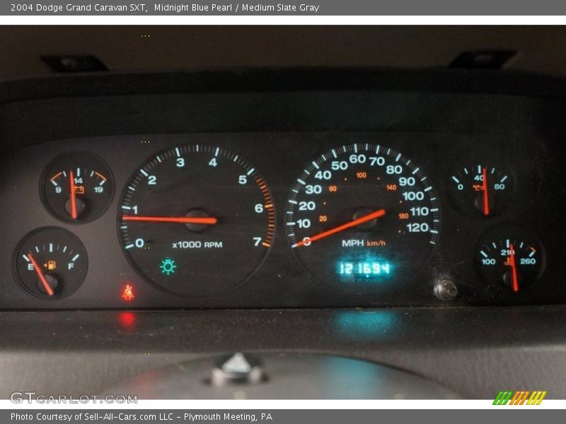 Midnight Blue Pearl / Medium Slate Gray 2004 Dodge Grand Caravan SXT